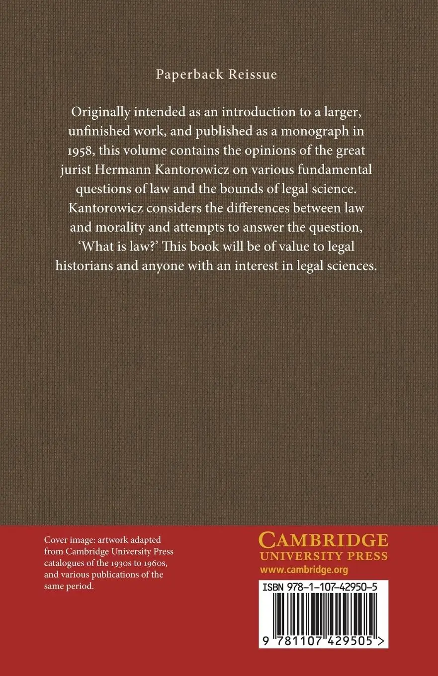 Rückseite: 9781107429505 | The Definition of Law | Hermann Kantorowicz | Taschenbuch | Englisch