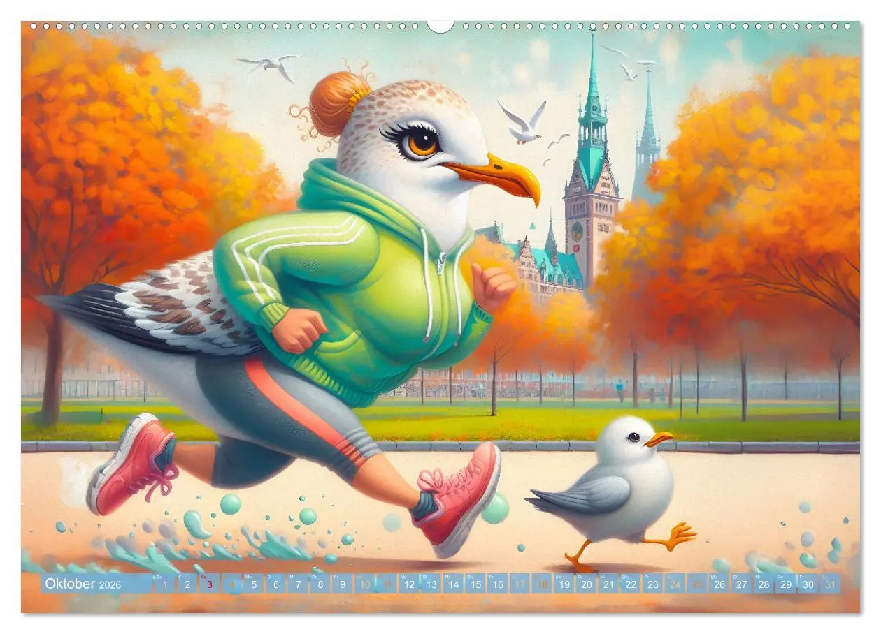 Bild: 9783457319505 | Die Möwe Emma in Hamburg (Wandkalender 2026 DIN A2 quer), CALVENDO...