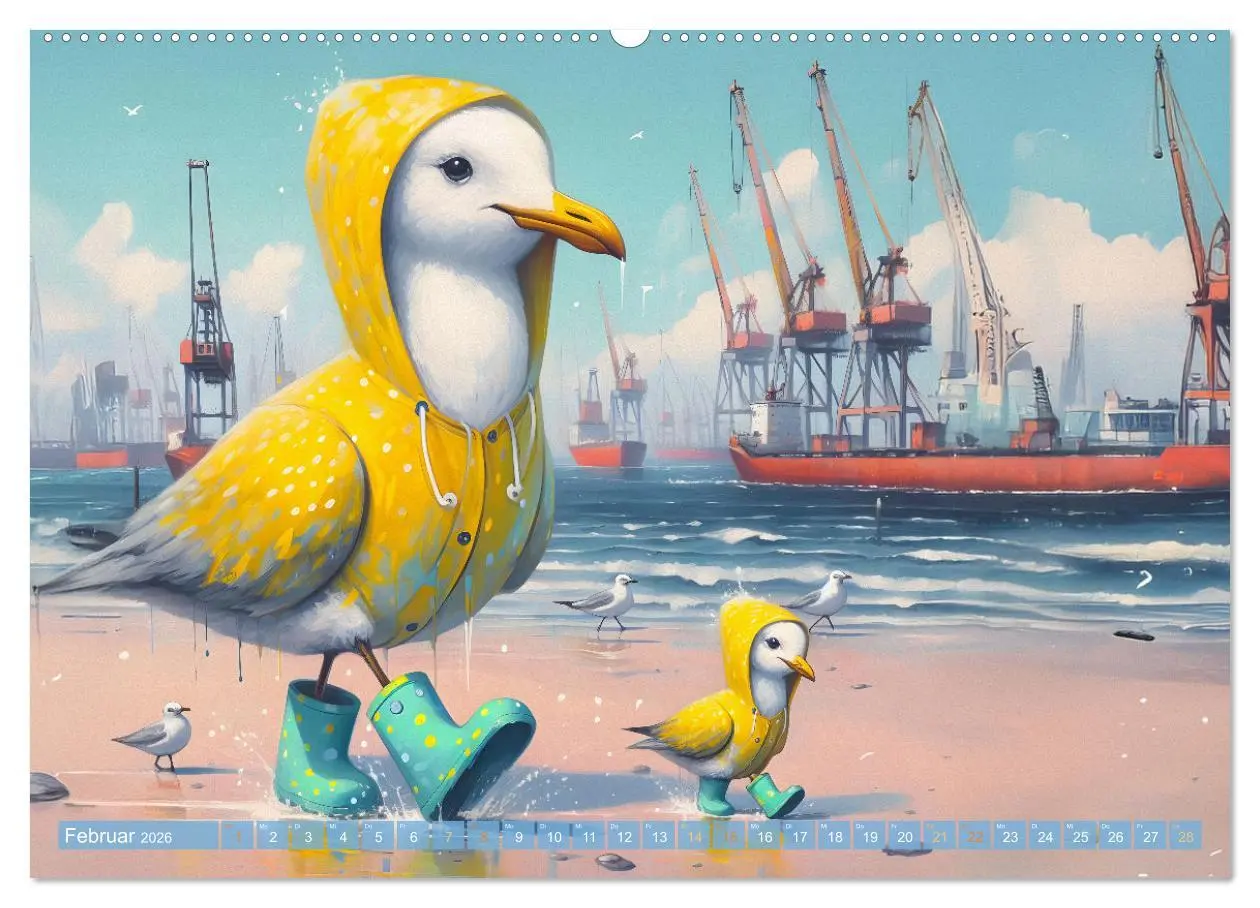 Bild: 9783457319505 | Die Möwe Emma in Hamburg (Wandkalender 2026 DIN A2 quer), CALVENDO...