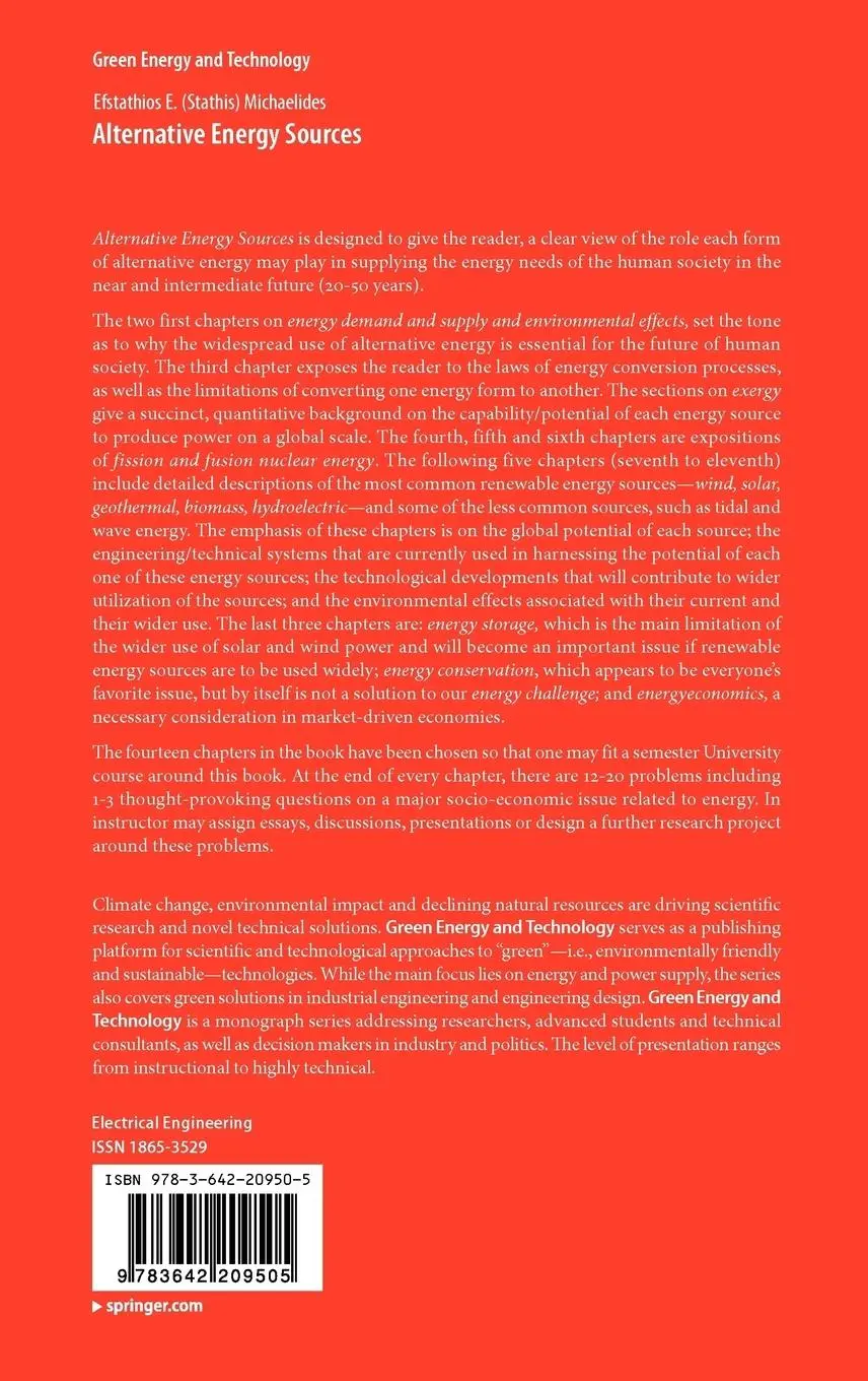 Rückseite: 9783642209505 | Alternative Energy Sources | Efstathios E Michaelides | Buch | xviii