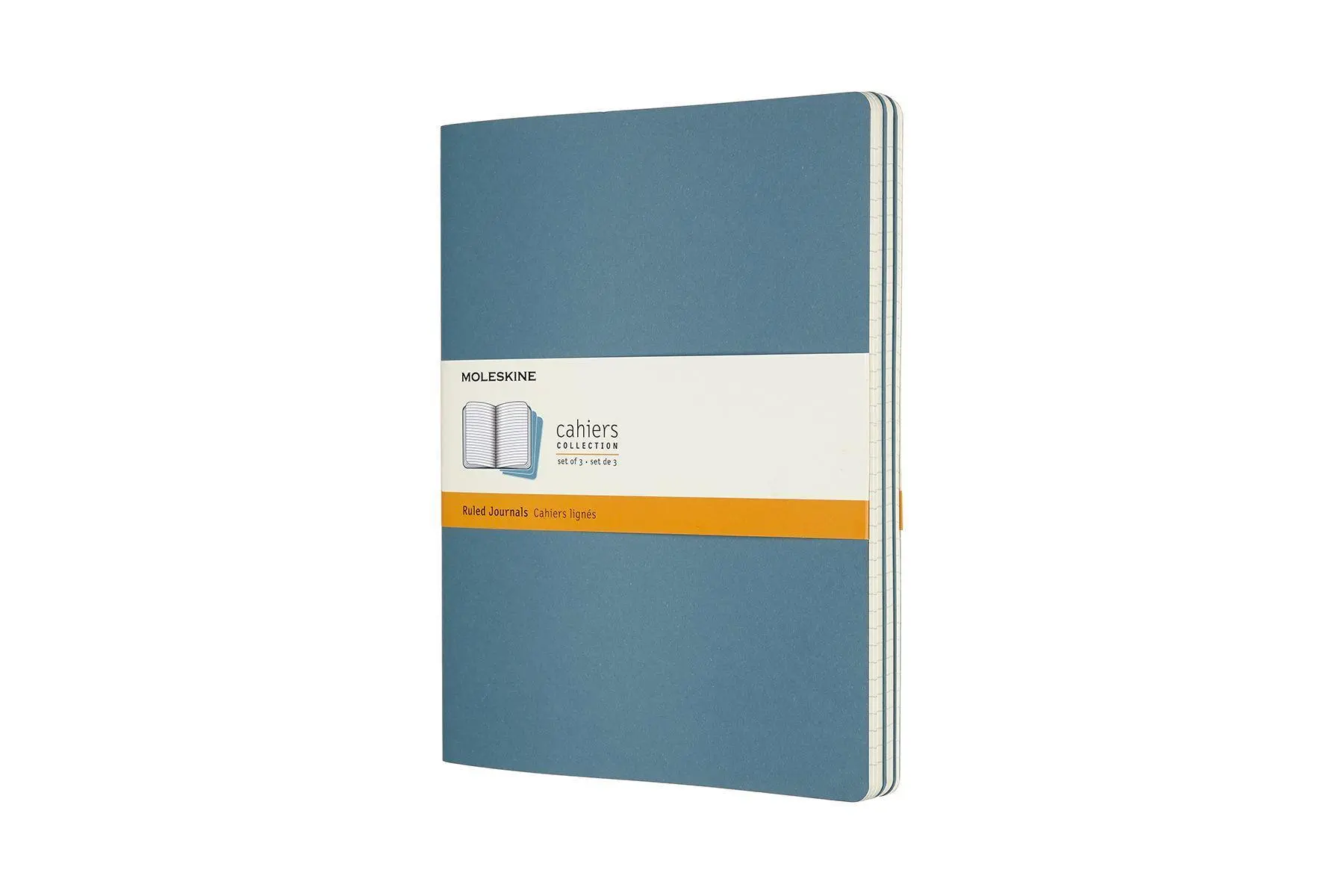 Cover: 8058647629605 | Moleskine Cahier XL, 3er Set, Liniert, Lebhaftes Blau | Notizbuch