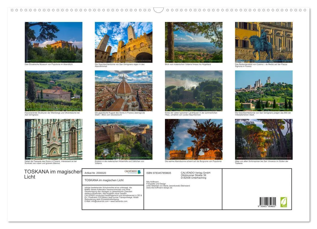 Bild: 9783457859605 | TOSKANA im magischen Licht (Wandkalender 2026 DIN A2 quer),...