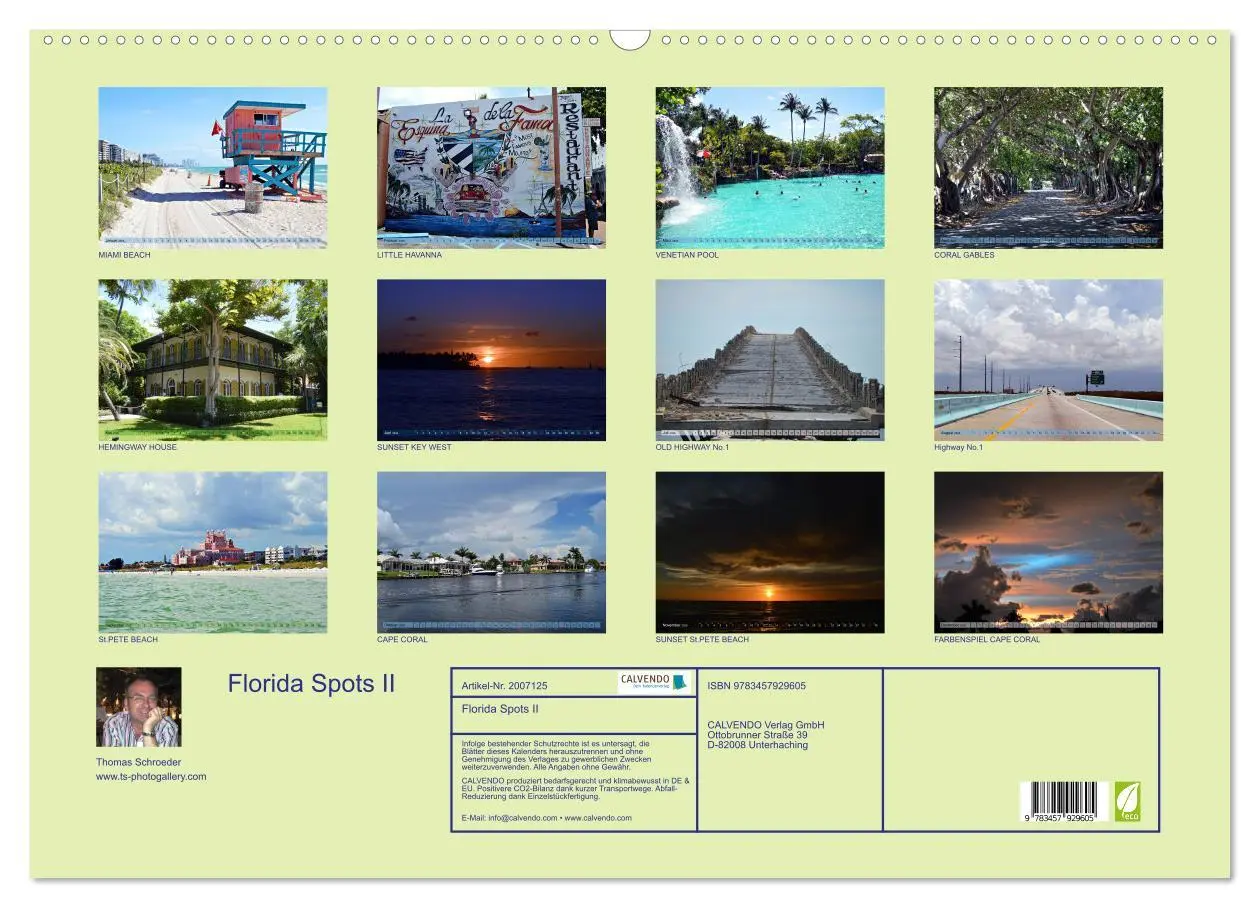 Bild: 9783457929605 | Florida Spots II (Wandkalender 2026 DIN A2 quer), CALVENDO...