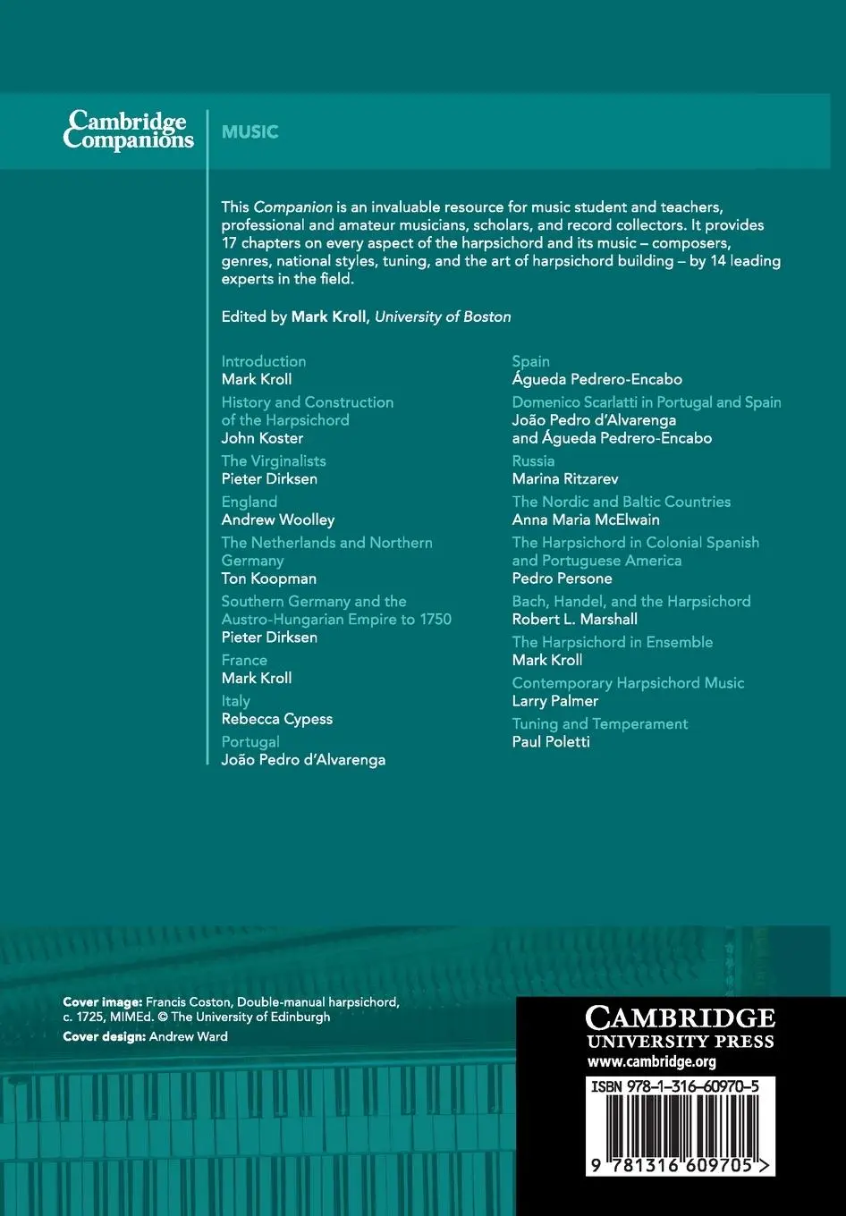 Rückseite: 9781316609705 | The Cambridge Companion to the Harpsichord | Mark Kroll | Taschenbuch