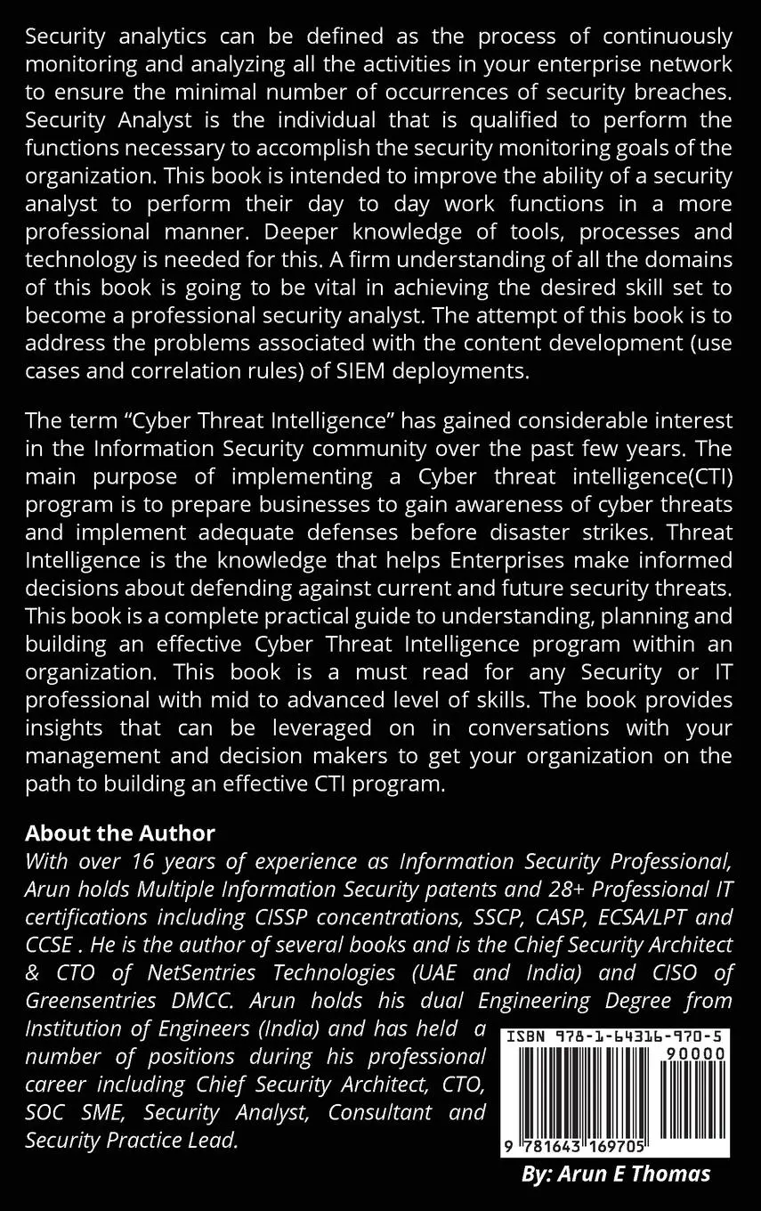 Rückseite: 9781643169705 | Security Operations Center - SIEM Use Cases and Cyber Threat...