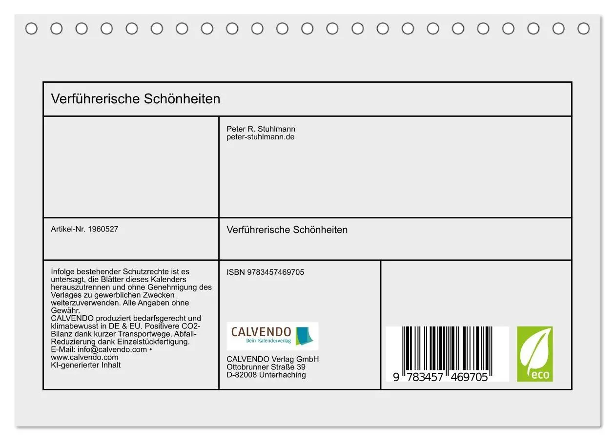 Bild: 9783457469705 | Verführerische Schönheiten (Tischkalender 2026 DIN A5 quer),...