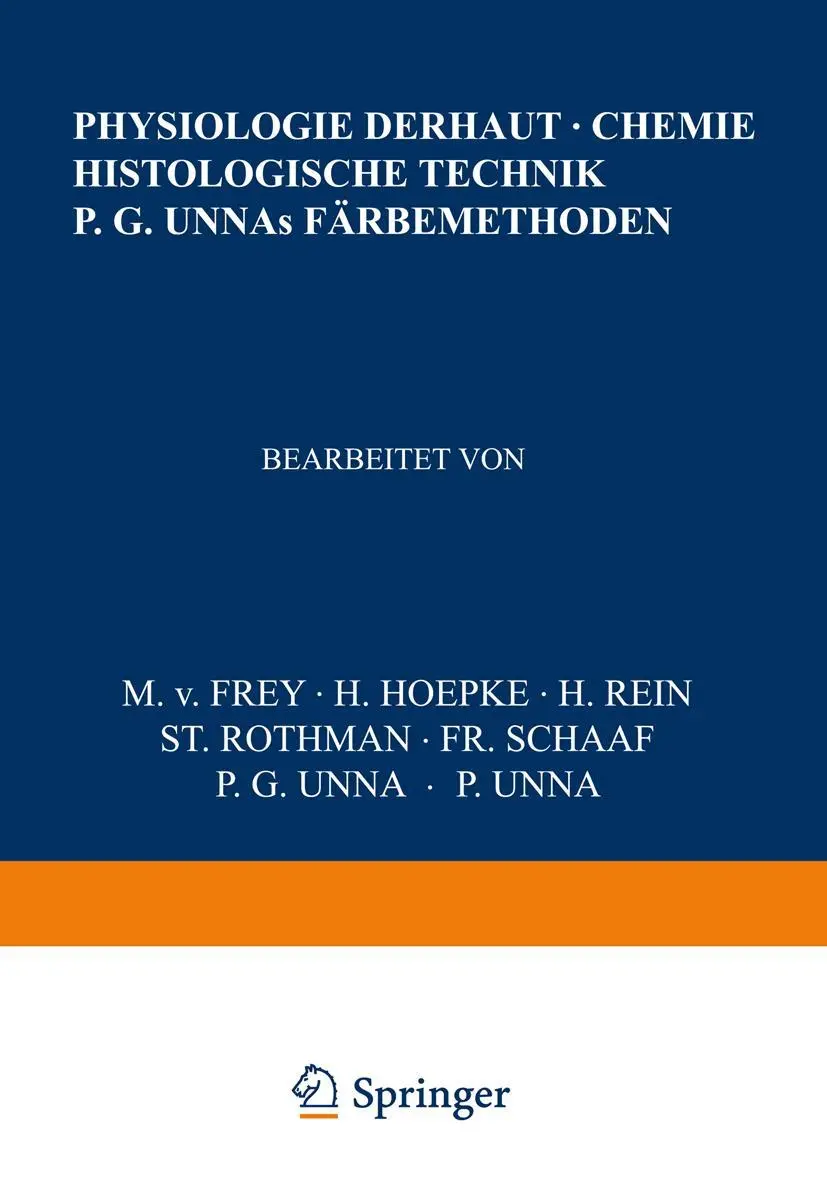 Cover: 9783709159705 | Physiologie der Haut-Chemie Histologische Technik P. G. Unnas...