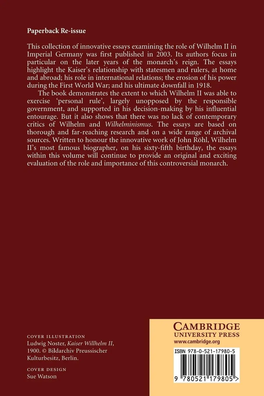 Rückseite: 9780521179805 | The Kaiser | New Research on Wilhelm II's Role in Imperial Germany