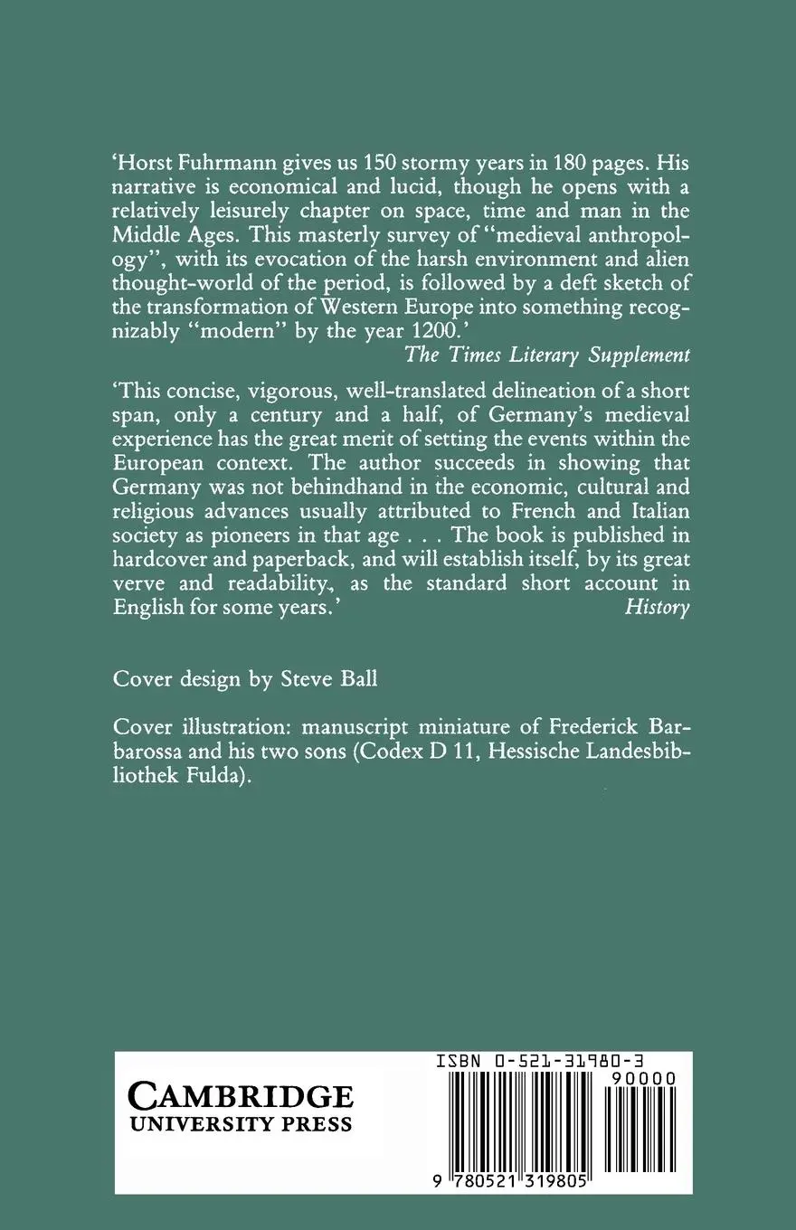 Rückseite: 9780521319805 | Germany in the High Middle Ages, c. 1050-1200 | Horst Fuhrmann | Buch