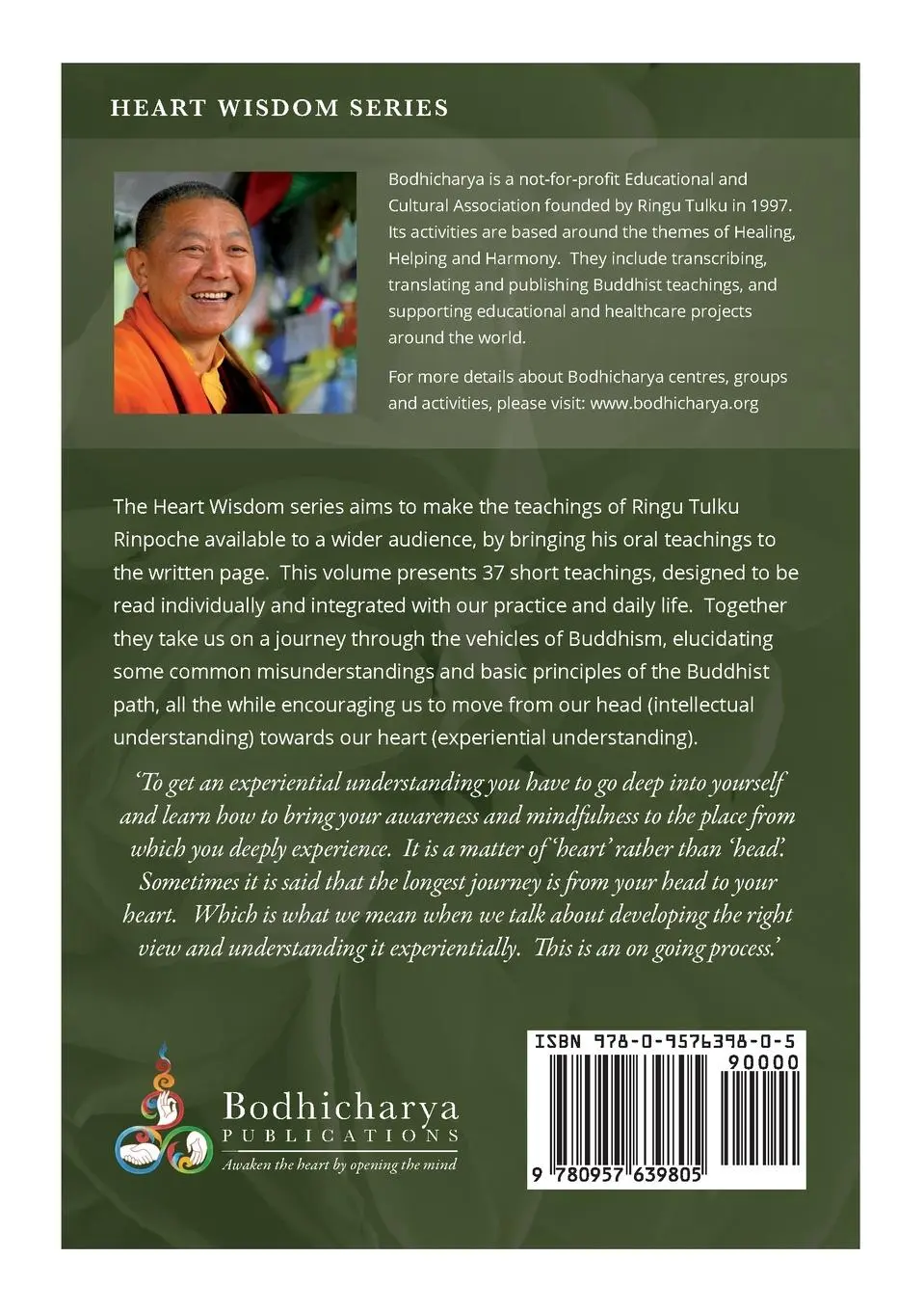 Rückseite: 9780957639805 | Journey from Head to Heart | Along a Buddhist Path | Ringu Tulku