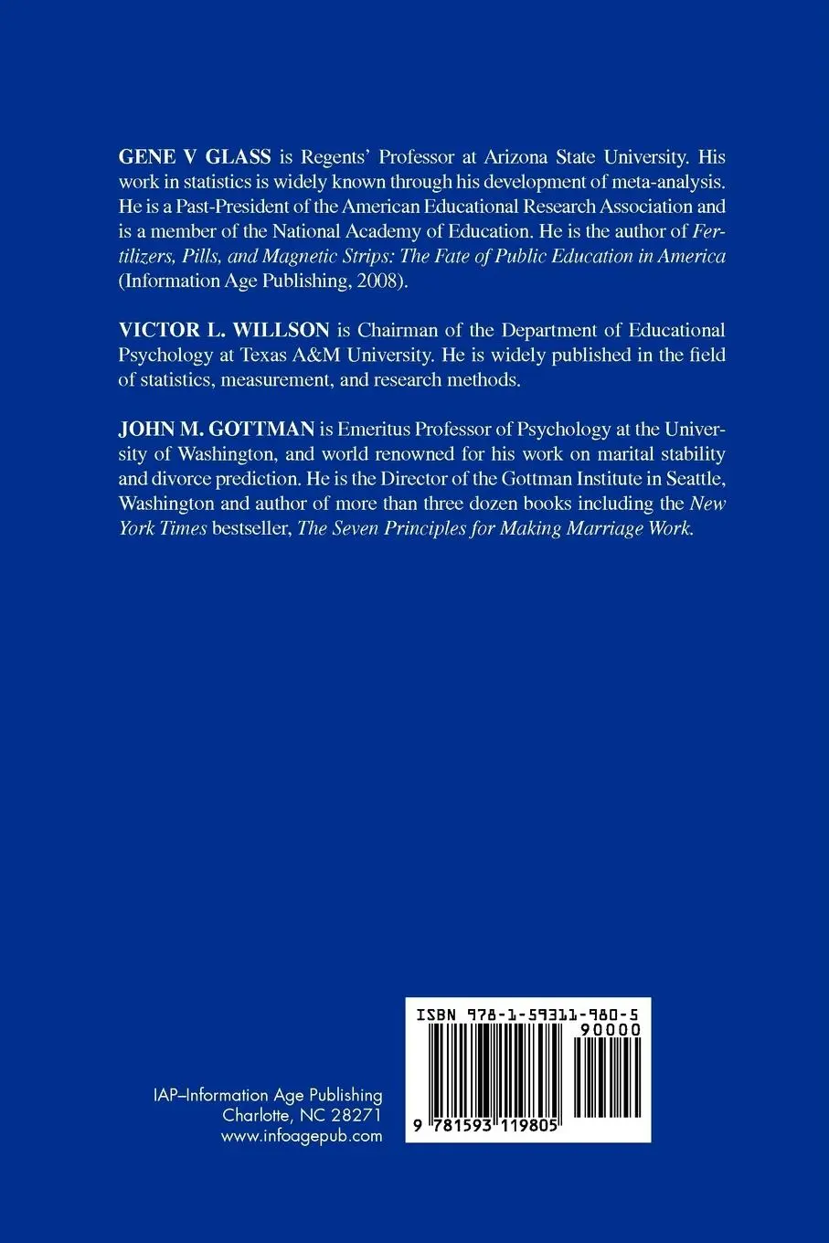 Rückseite: 9781593119805 | Design and Analysis of Time-Series Experiments (PB) | Glass (u. a.)