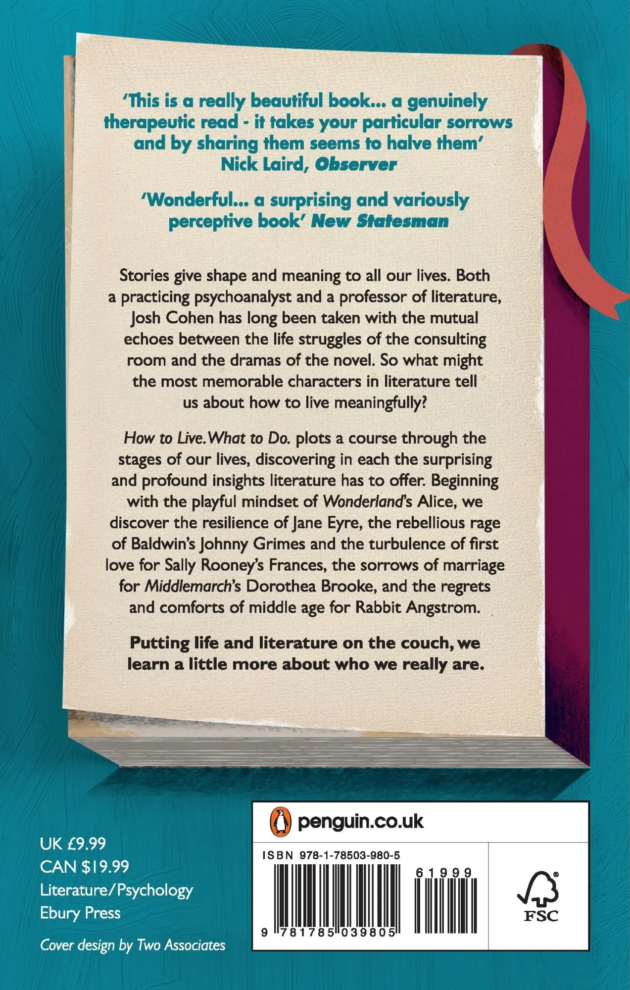 Rückseite: 9781785039805 | How to Live. What To Do. | How great novels help us change | Cohen
