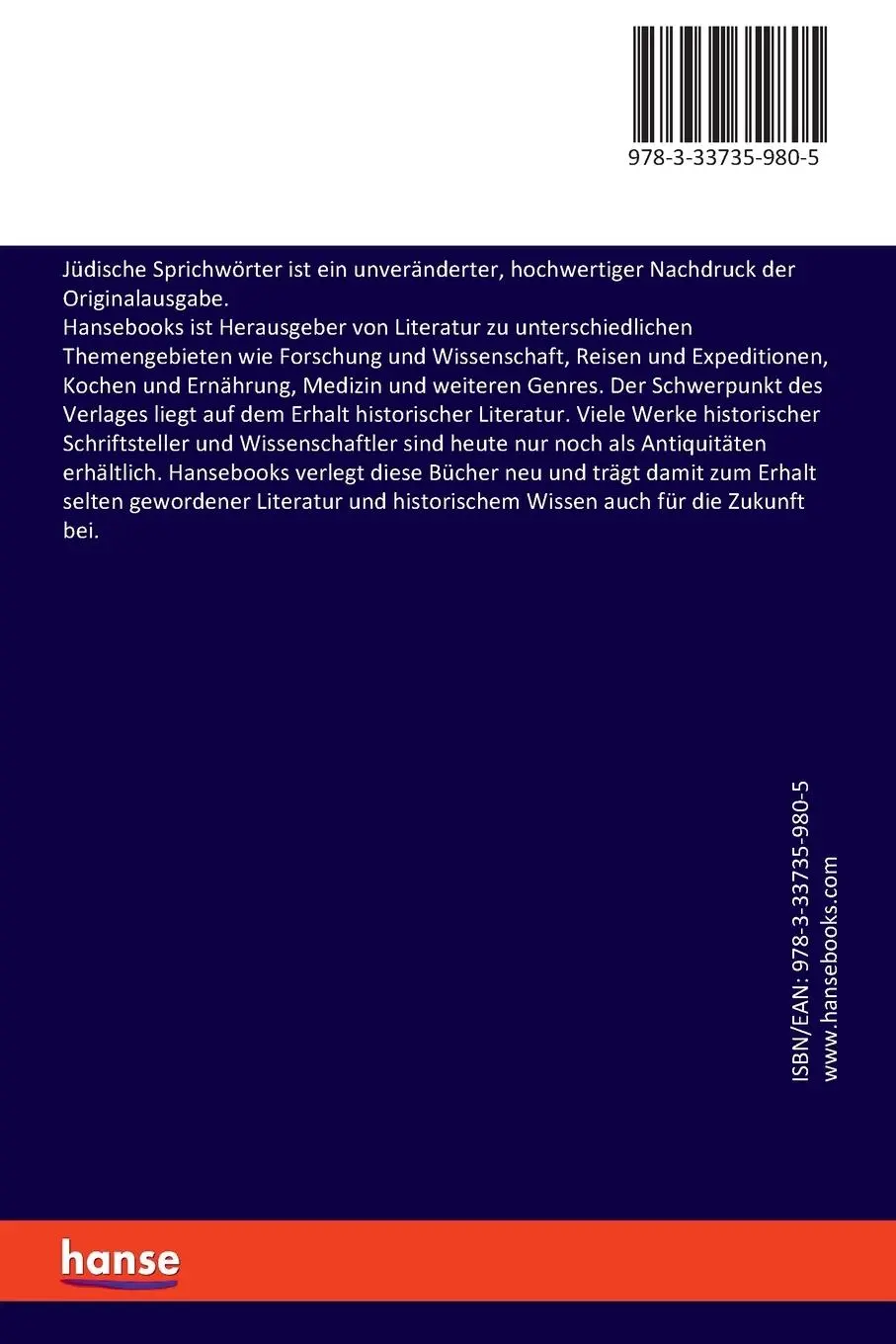 Rückseite: 9783337359805 | Jüdische Sprichwörter | Artur Landsberger | Taschenbuch | 44 S. | 2020