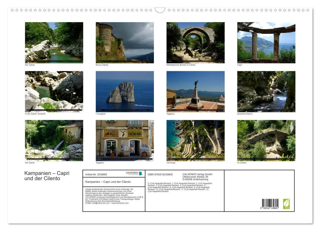 Bild: 9783516239805 | Kampanien - Capri und der Cilento (Wandkalender 2026 DIN A2 quer),...