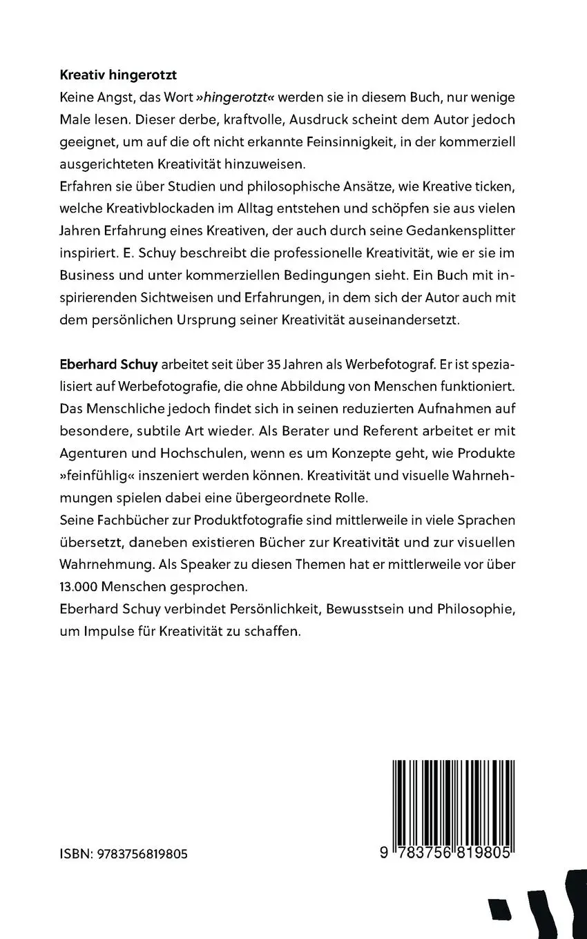Rückseite: 9783756819805 | Kreativ Hingerotzt | zum Einstieg in die professionelle Kreativität