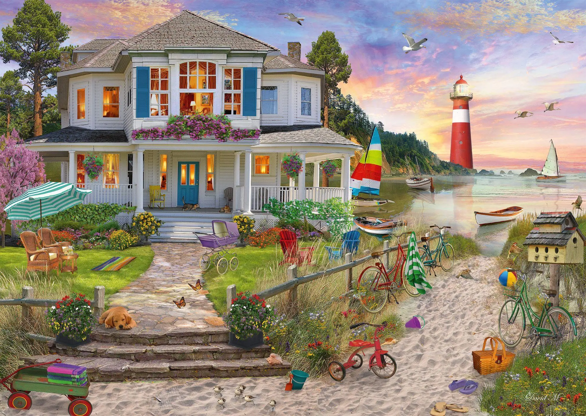 Bild: 4001504589905 | Das Strandhaus. 1.000 Teile | Erwachsenenpuzzle | Spiel | Brettspiel