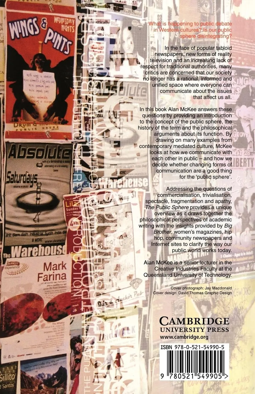 Rückseite: 9780521549905 | The Public Sphere | An Introduction | Alan Mckee | Taschenbuch | 2008