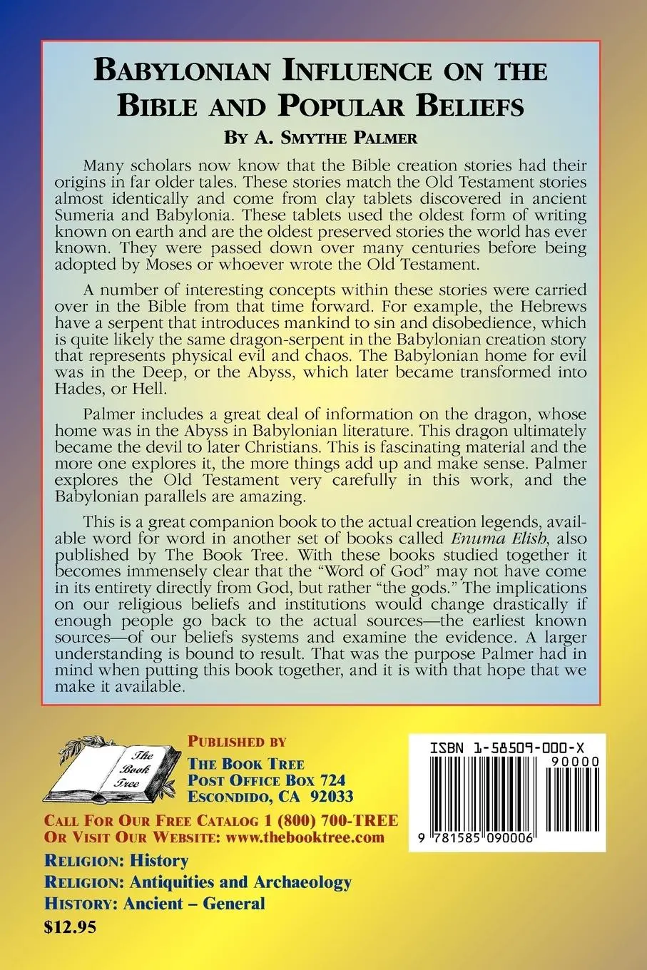 Rückseite: 9781585090006 | Babylonian Influence on the Bible and Popular Beliefs | Palmer | Buch