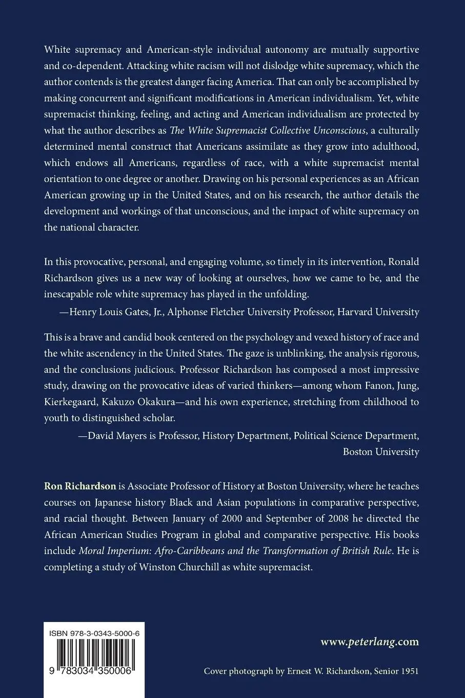 Rückseite: 9783034350006 | Being-in-America | White Supremacy and the American Self | Richardson