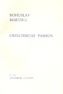 Cover: 9790008070006 | Griechische Passion | Oper in 4 Akten | Bohuslav Martinu | Textheft