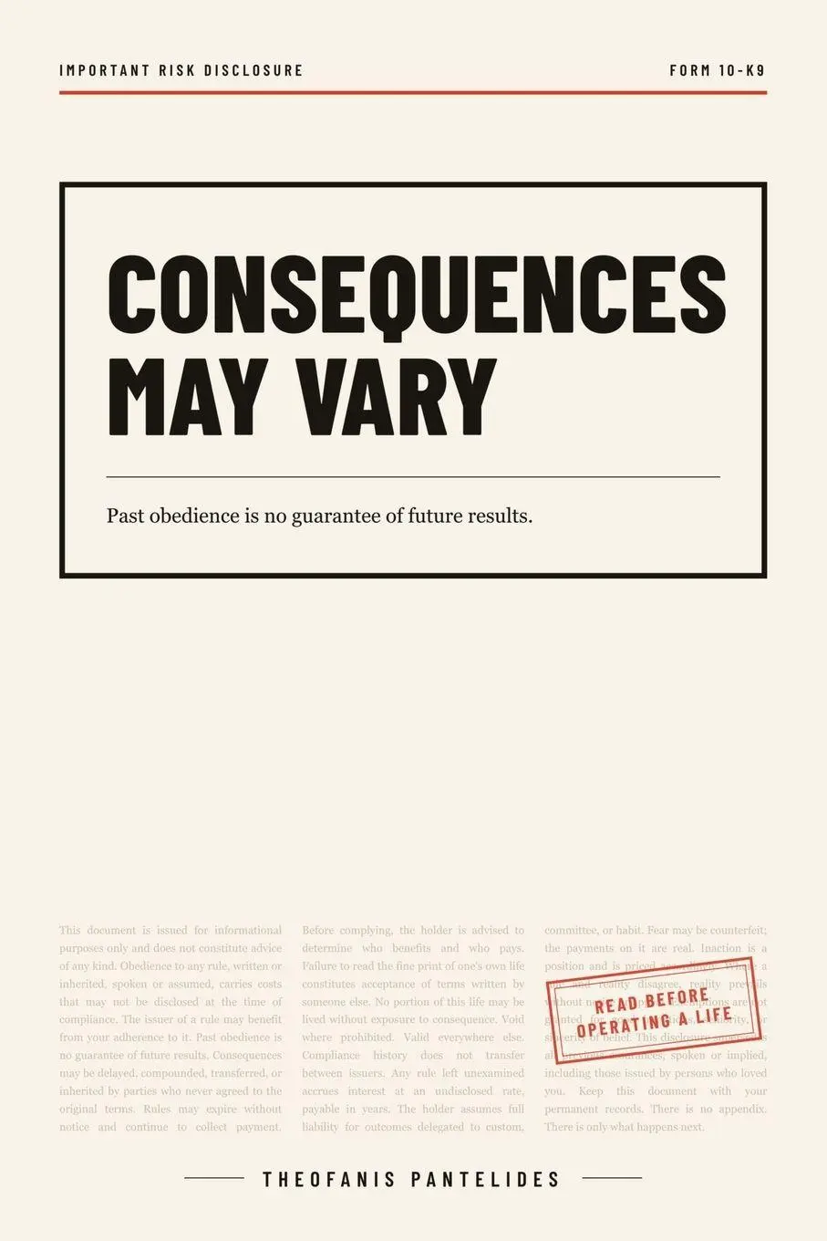 Cover: 9798997840006 | Consequences May Vary | Theofanis Pantelides | Taschenbuch | Englisch