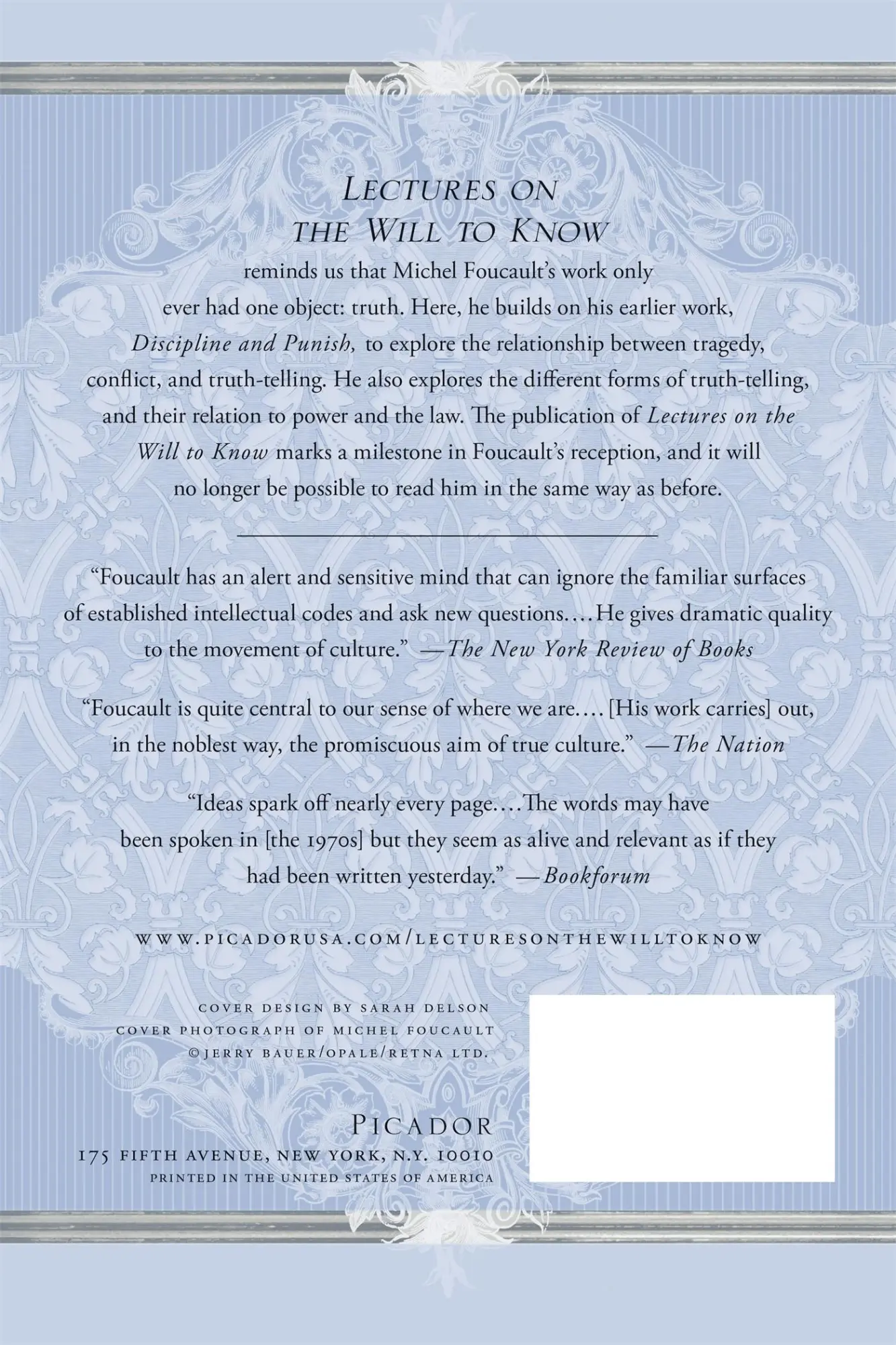 Rückseite: 9781250050106 | Lectures on the Will to Know | Michel Foucault | Taschenbuch | 2014