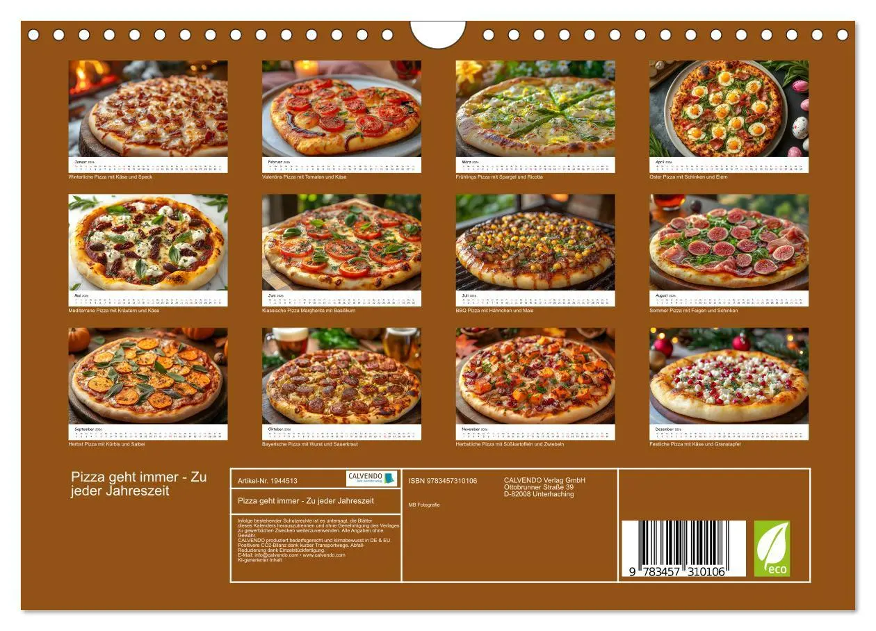 Bild: 9783457310106 | Pizza geht immer - Zu jeder Jahreszeit (Wandkalender 2026 DIN A4...