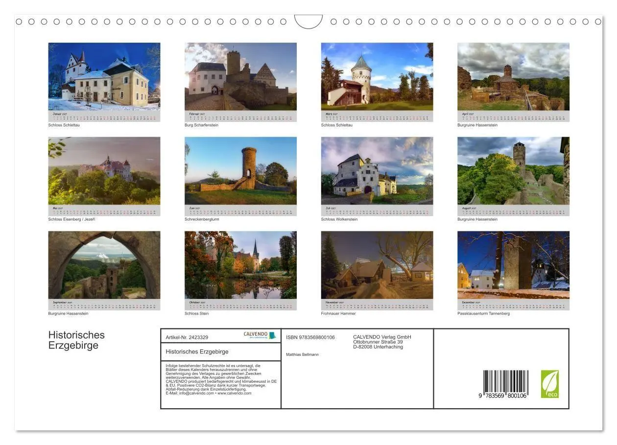 Bild: 9783569800106 | Historisches Erzgebirge (Wandkalender 2027 DIN A3 quer), CALVENDO...