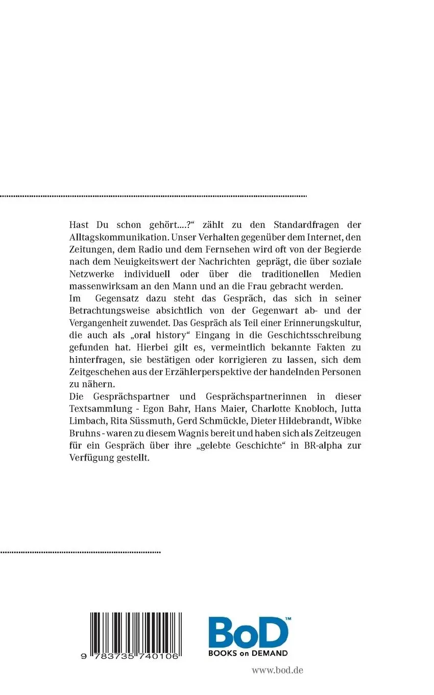 Rückseite: 9783735740106 | Gelebte Geschichte | Johannes Grotzky | Taschenbuch | 184 S. | Deutsch