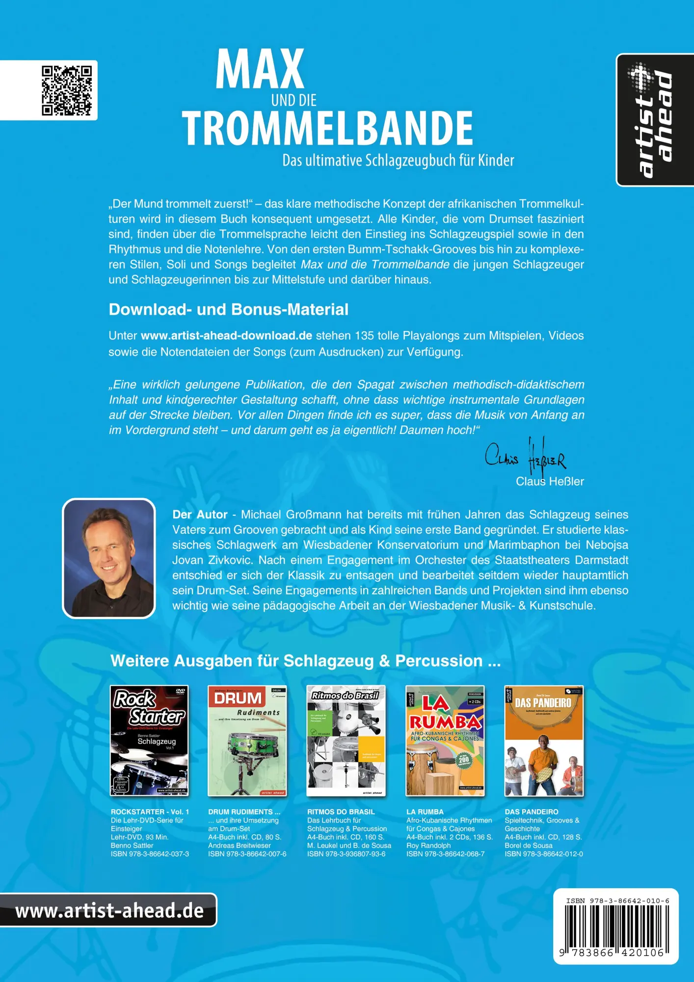Rückseite: 9783866420106 | Max und die Trommelbande | Michael Grossmann | Taschenbuch | 144 S.