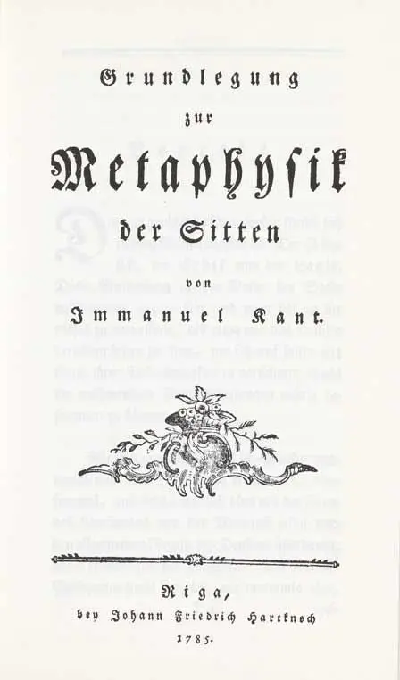 Cover: 9783891310106 | Kant, I: Grundlegung zur Metaphysik der Sitten | Immanuel Kant | 1984