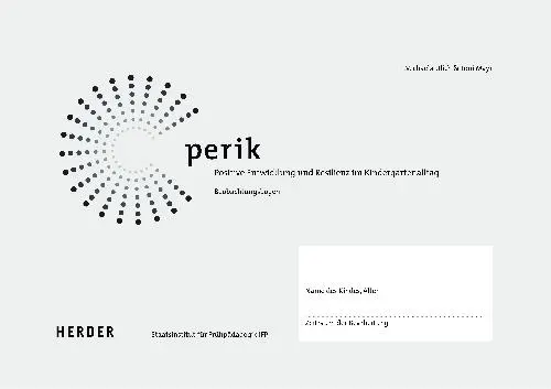 Cover: 9783451290206 | PERiK. Positive Entwicklung und Resilienz im Kindergartenalltag | 2006