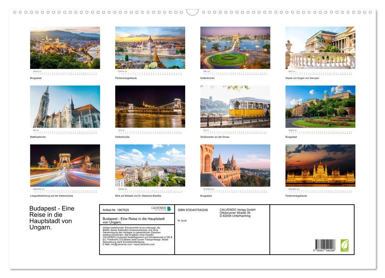 Bild: 9783457540206 | Budapest - Eine Reise in die Hauptstadt von Ungarn. (Wandkalender...