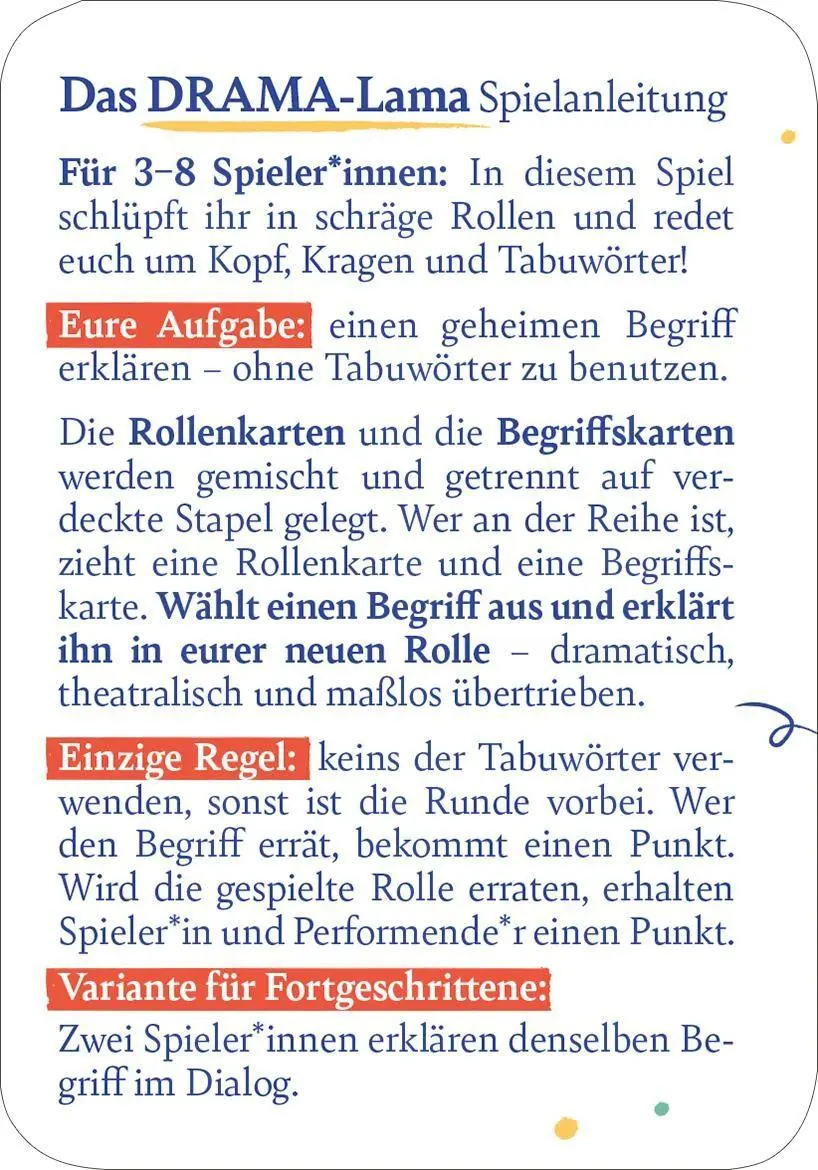 Bild: 4014489140306 | Das Drama-Lama | Das schräge Spiel der verbotenen Worte | Schlitt