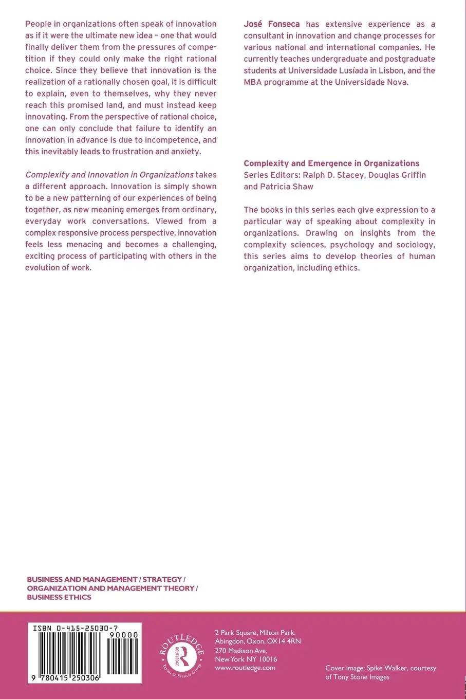 Rückseite: 9780415250306 | Complexity and Innovation in Organizations | Jose Fonseca | Buch