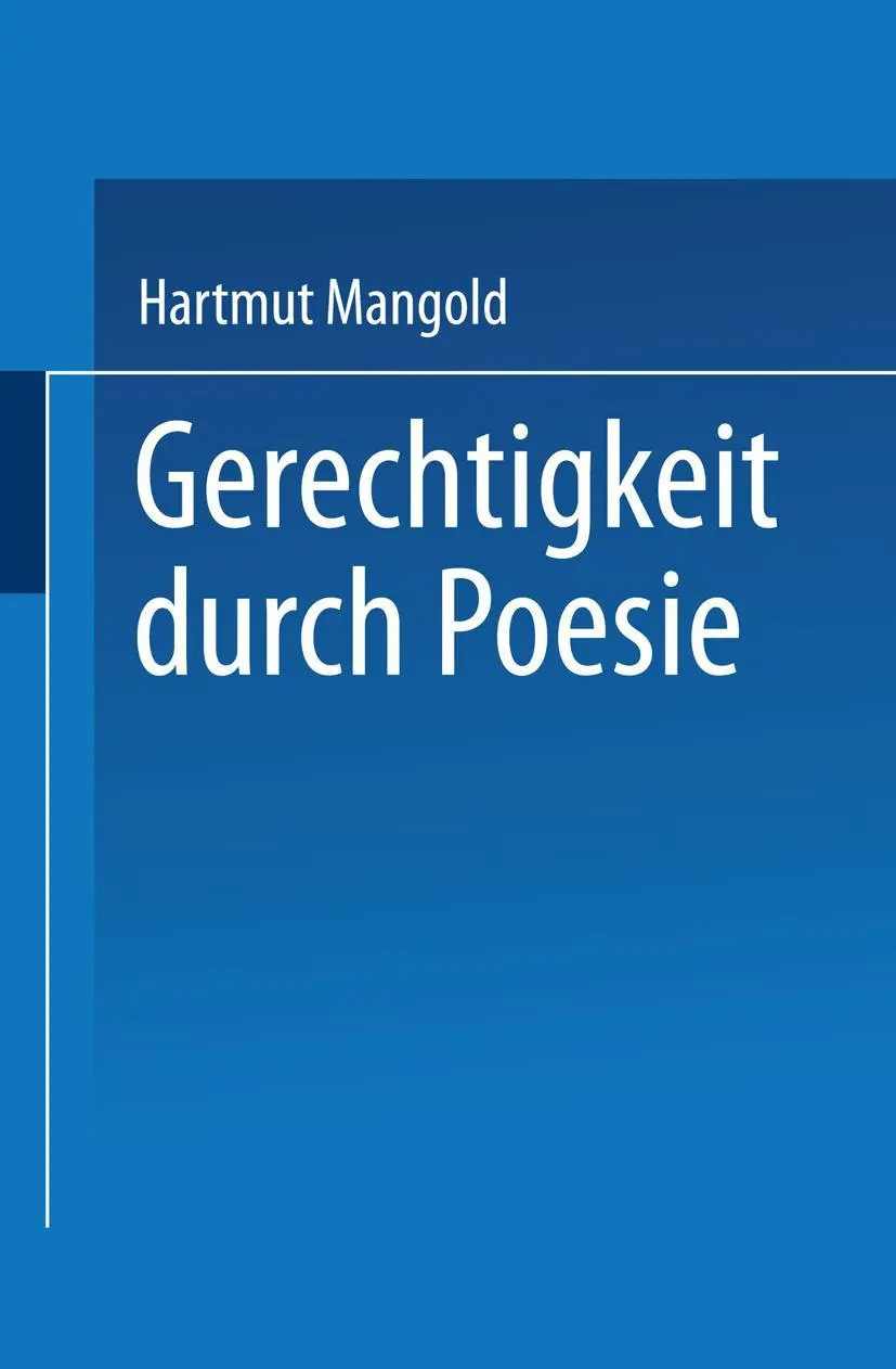 Cover: 9783824440306 | Gerechtigkeit durch Poesie | Hartmut Mangold | Taschenbuch | 314 S.