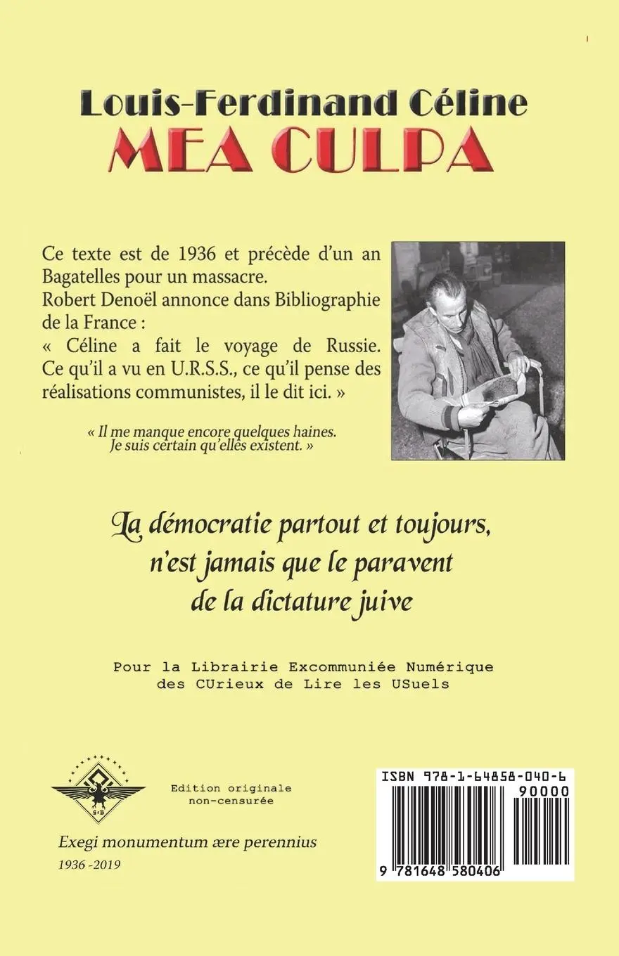 Rückseite: 9781648580406 | Mea Culpa | Louis-Ferdinand Céline | Taschenbuch | Französisch | 2019