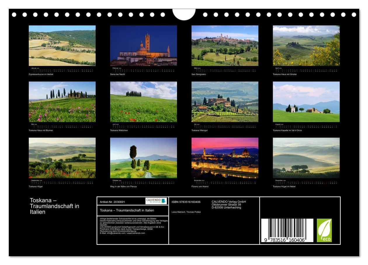 Bild: 9783516160406 | Toskana - Traumlandschaft in Italien (Wandkalender 2026 DIN A4...
