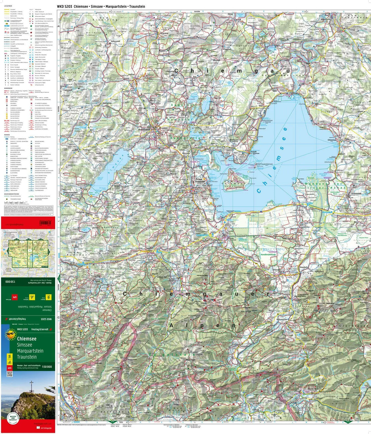 Bild: 9783707920406 | Chiemsee, Wander-, Rad- und Freizeitkarte 1:50.000, freytag &amp;...