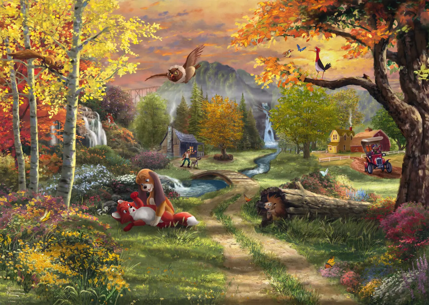 Bild: 4001504580506 | Disney, Fox and Hound | Puzzles Thomas Kinkade 1.000 Teile - Disney