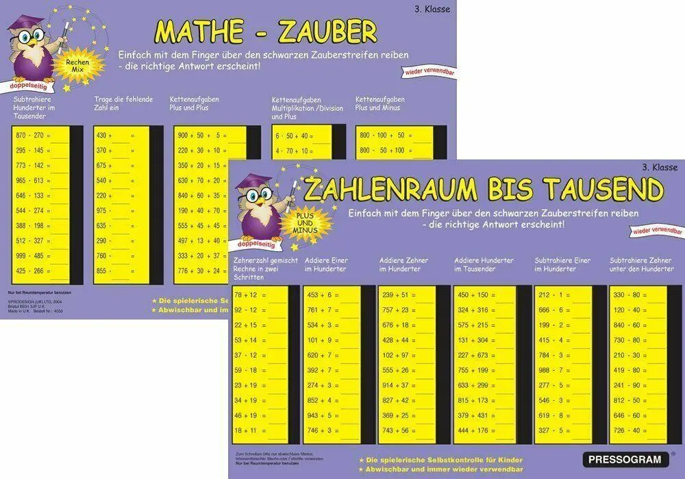 Cover: 5032742040506 | PRESSOGRAM Zaubertafel - Zahlenraum bis Tausend | 4050 | Deutsch