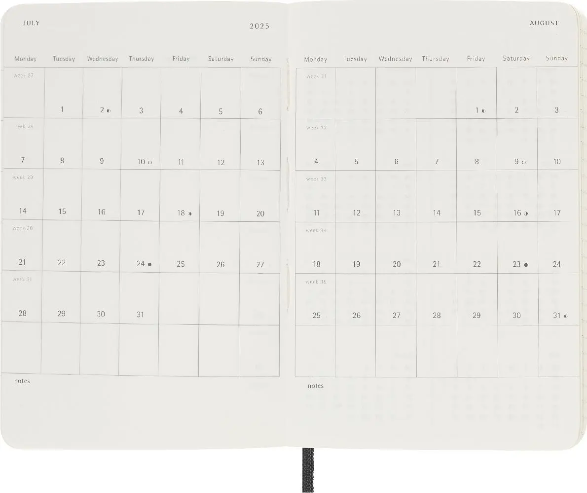 Bild: 8056999270506 | Moleskine 12 Monate Monatsnotizkalender 2025, P/A6 | Buch | 128 S.