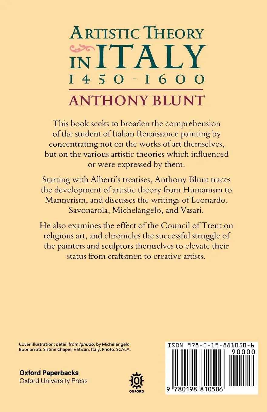 Rückseite: 9780198810506 | Artistic Theory in Italy | Anthony Blunt | Taschenbuch | Englisch