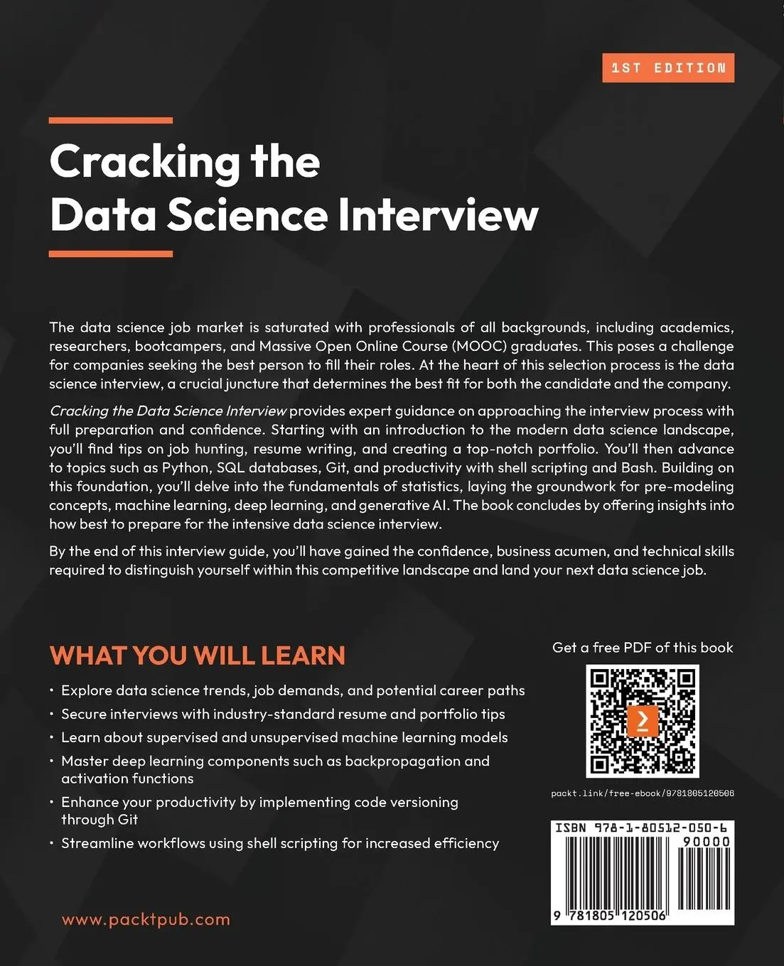 Rückseite: 9781805120506 | Cracking the Data Science Interview | Leondra R. Gonzalez (u. a.)