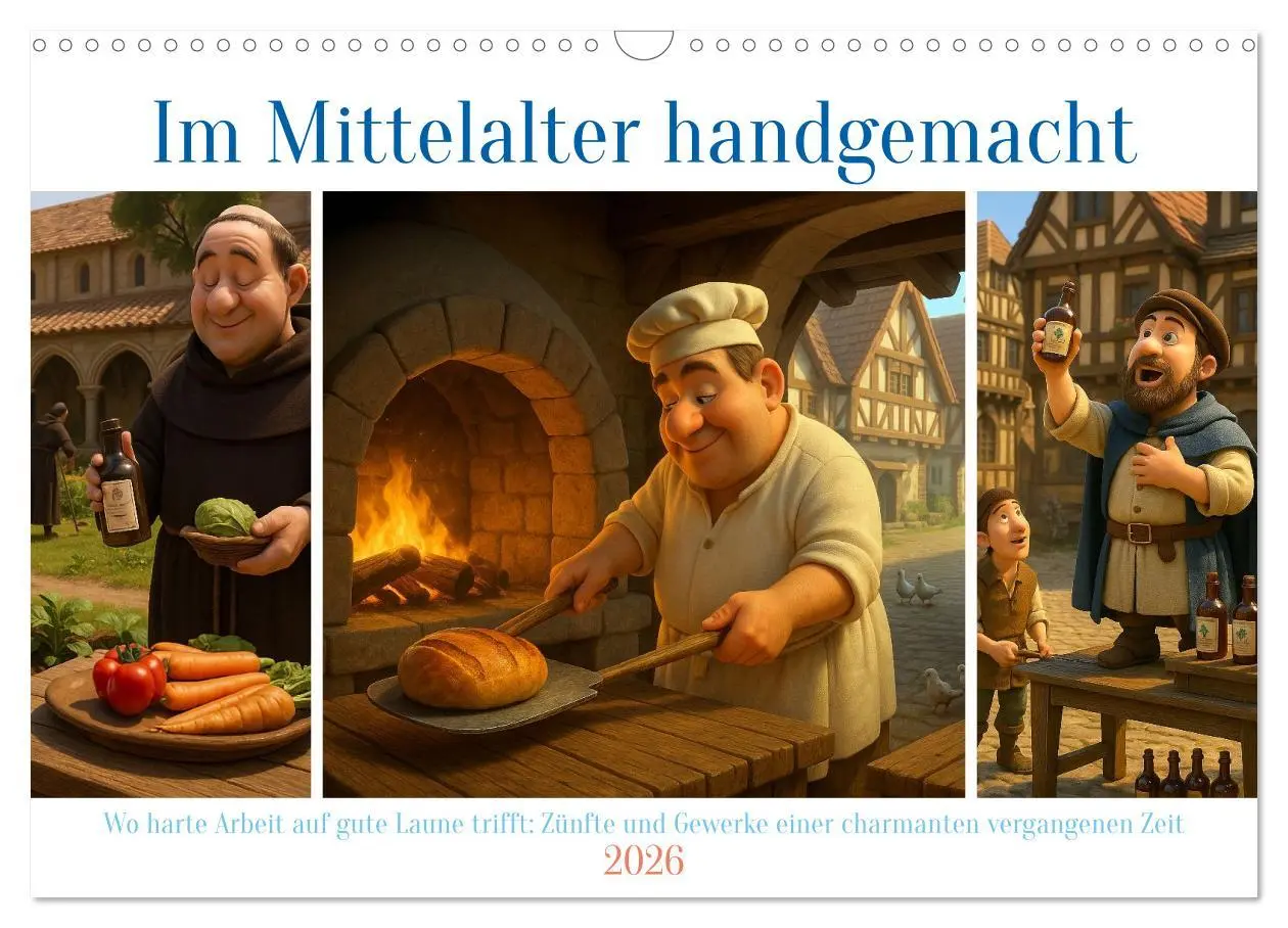 Cover: 9783516600506 | Im Mittelalter handgemacht (Wandkalender 2026 DIN A3 quer),...