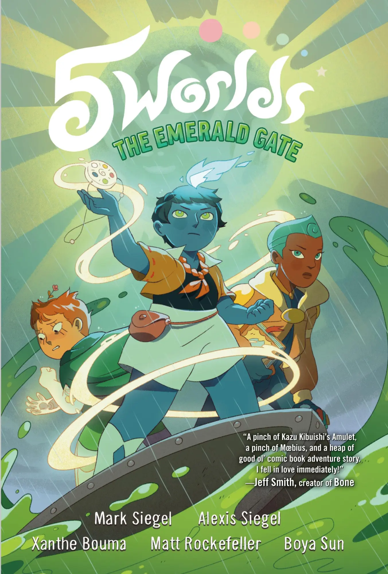 Cover: 9780593120606 | 5 Worlds Book 5: The Emerald Gate | (A Graphic Novel) | Siegel (u. a.)