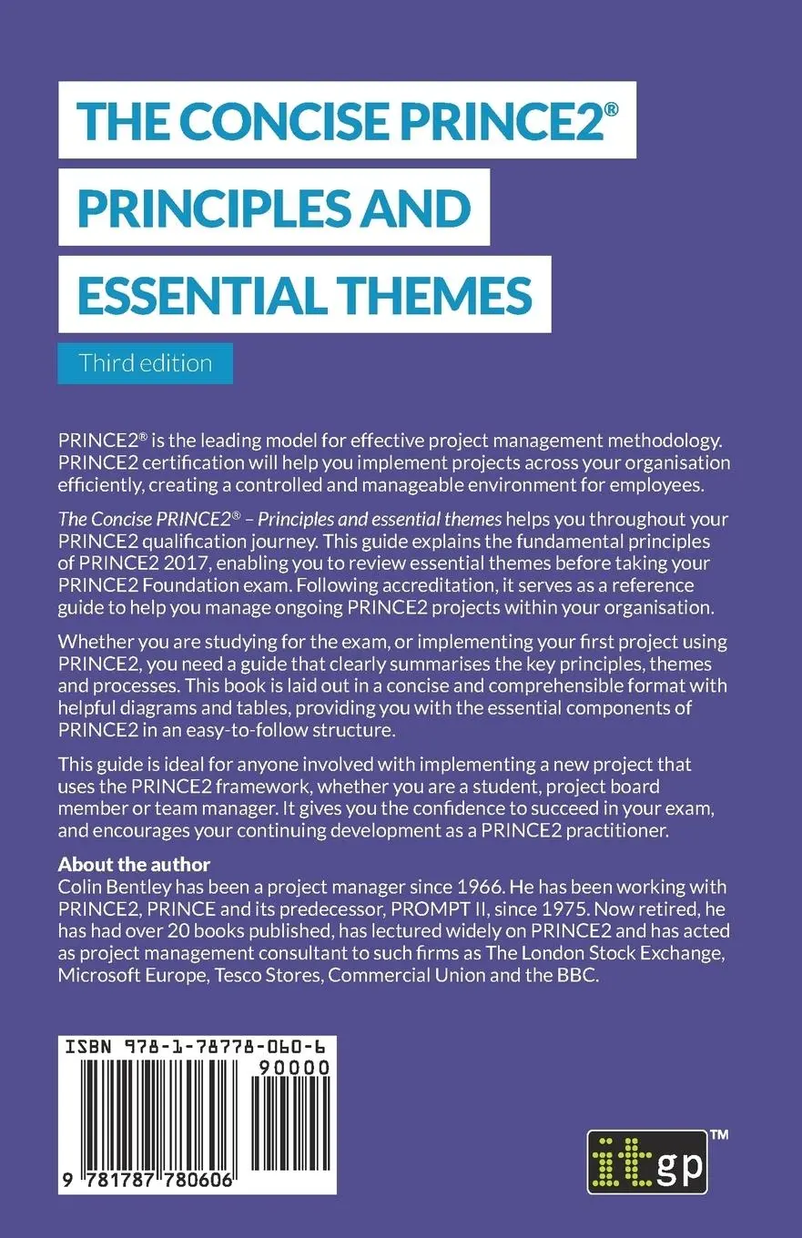 Rückseite: 9781787780606 | The Concise PRINCE2® | Principles and essential themes | Colin Bentley