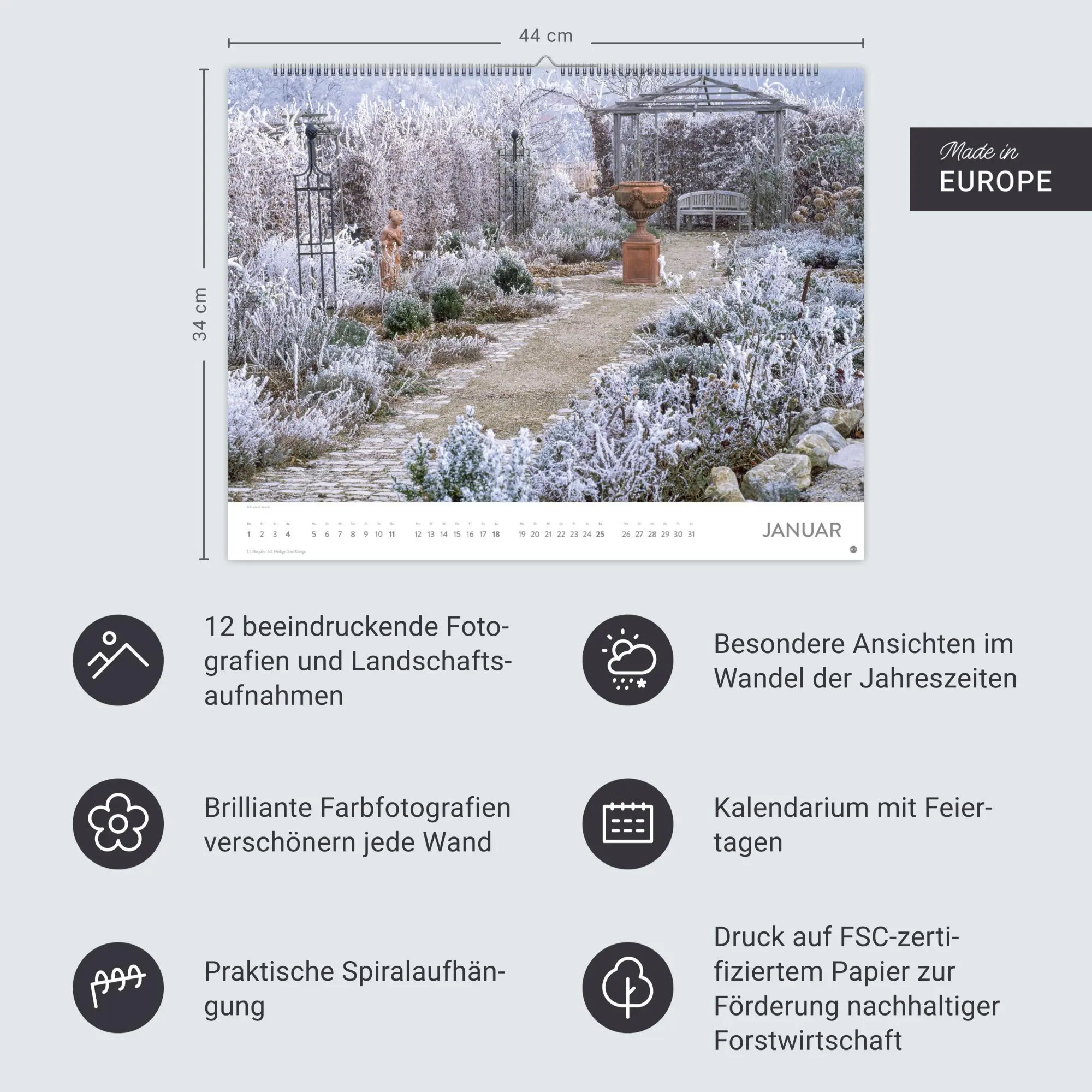 Bild: 9783756410606 | Gartenparadies Posterkalender 2026 | Heye | Kalender | Spiralbindung