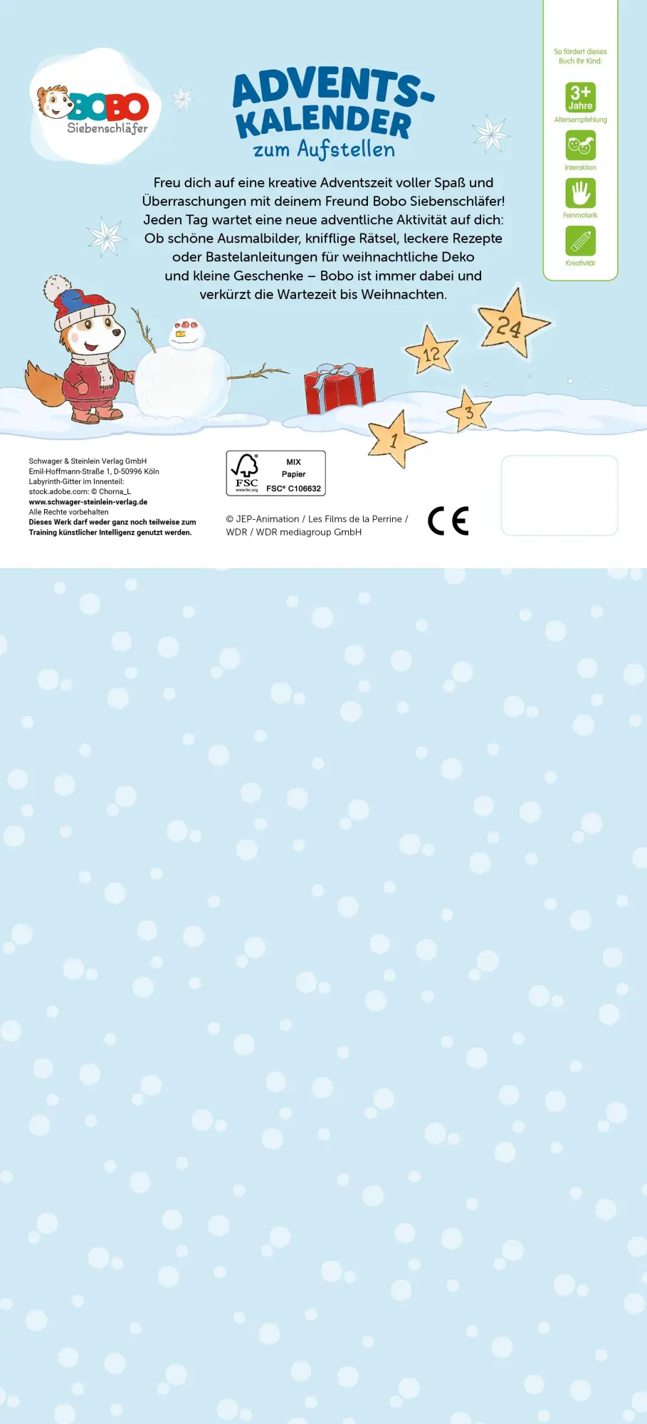 Rückseite: 9783849950606 | Bobo Siebenschläfer Adventskalender zum Aufstellen | Buch | 48 S.