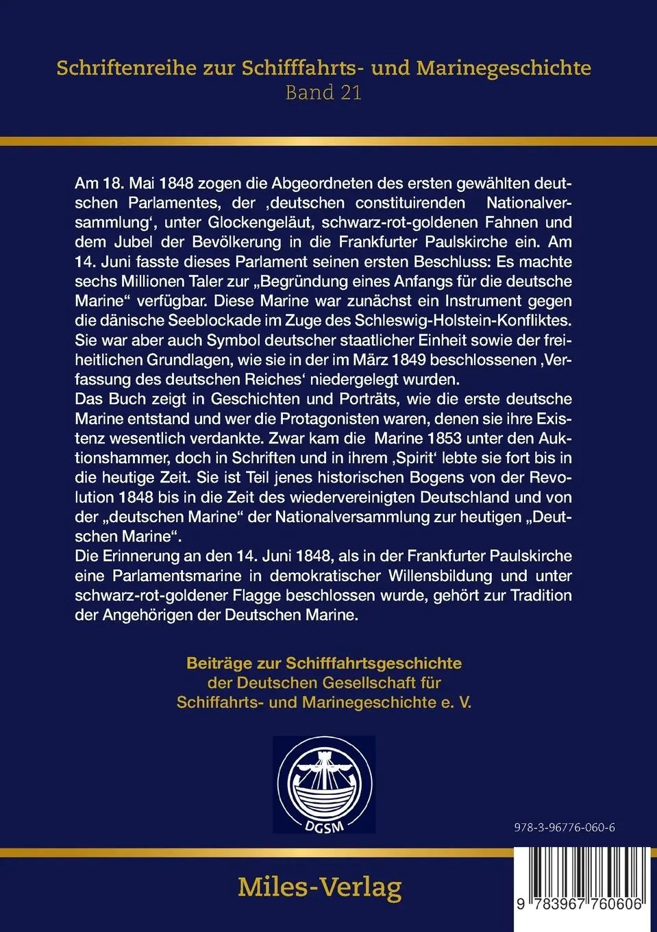 Rückseite: 9783967760606 | Die Parlamentsmarine | Frank Ganseuer (u. a.) | Taschenbuch | 344 S.